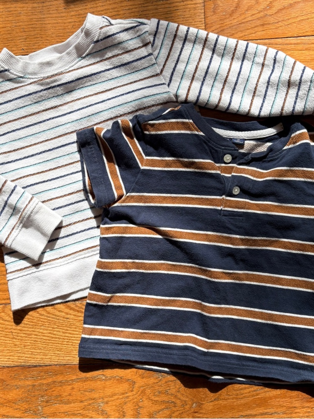 Janie and Jack Toddler Boy 2T Outfit Bundle Striped Shirt + Short Sleeve Top